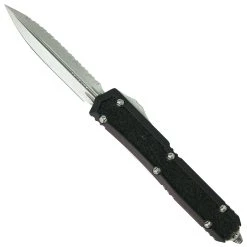 Microtech Signature Series Makora OTF Knife, Stonewash Serrated Blade