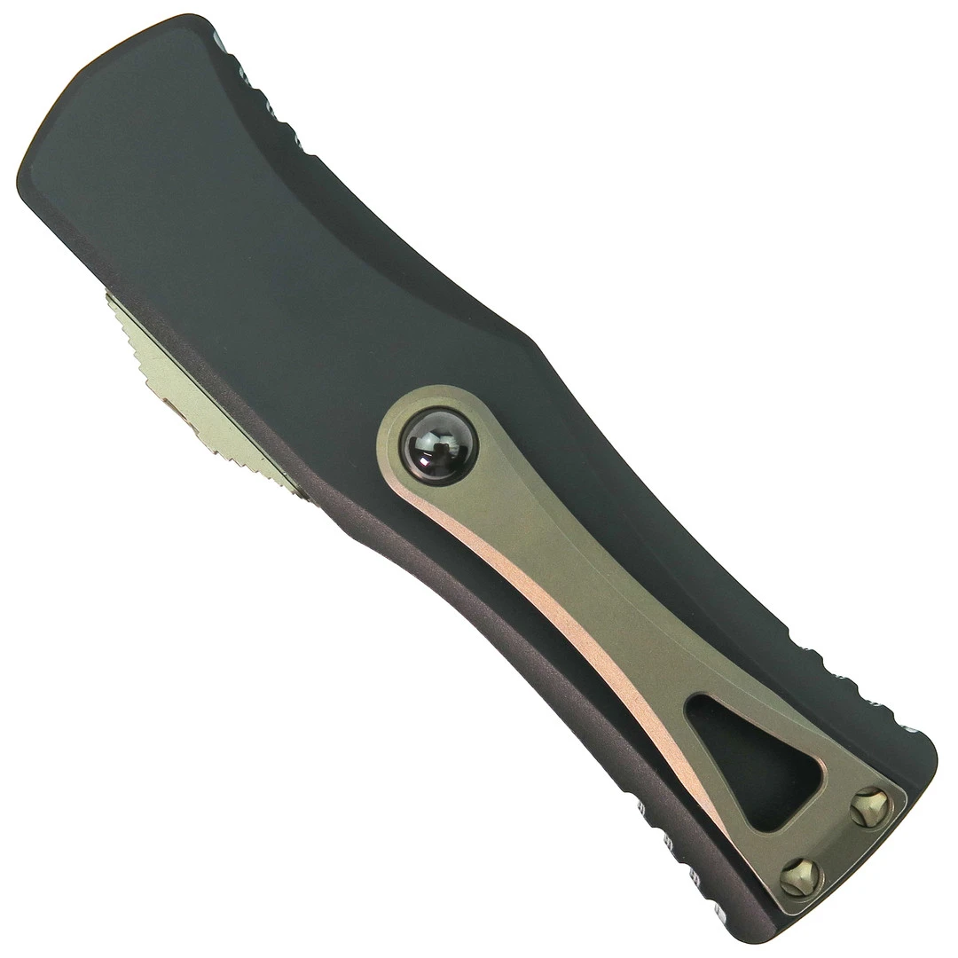 Microtech Black Tactical Hera OTF Knife, Bronze Dagger Blade 2 Microtech Black Tactical Hera OTF Knife, Bronze Dagger Blade - Image 2