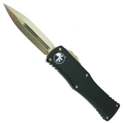 Microtech Black Tactical Hera OTF Knife, Bronze Dagger Blade