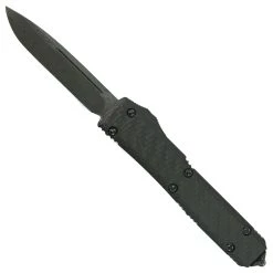 Microtech Signature Series 121-16CFS Carbon Fiber Contoured Ultratech S/E OTF Auto Knife, Damascus Blade