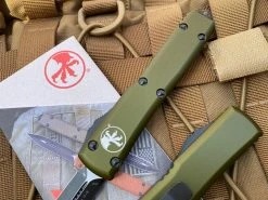 Microtech D/E OD Green Aluminum Body W/ Black Plain Edge Blade (3.4") 122-1OD -PrecisionBladesMicrotech IMG 8666 92684.1682034265