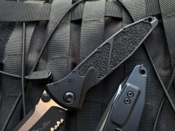 Microtech Socom Elite T/E Folder Black Aluminum Body W/ Two Tone Black Partially Serrated Blade (3.98") 161-2T -PrecisionBladesMicrotech IMG 8905 90242.1682541298