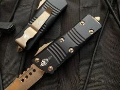 Microtech Mini Troodon Hellhound Black Aluminum Body W/ Bronzed Plain Edge Blade (1.99") 819-13S -PrecisionBladesMicrotech IMG 8964 70130.1682548468