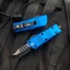 Microtech Mini Troodon Hellhound Blue Aluminum Body W/ Two Tone Black Plain Edge Blade (1.99") 819-1BLS