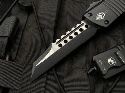 Microtech Combat Troodon Warhound Black Tactical Aluminum Body W/ Two Tone Black Plain Edge Blade (3.75") 219W-1TS -PrecisionBladesMicrotech IMG 9047 41164.1682636852