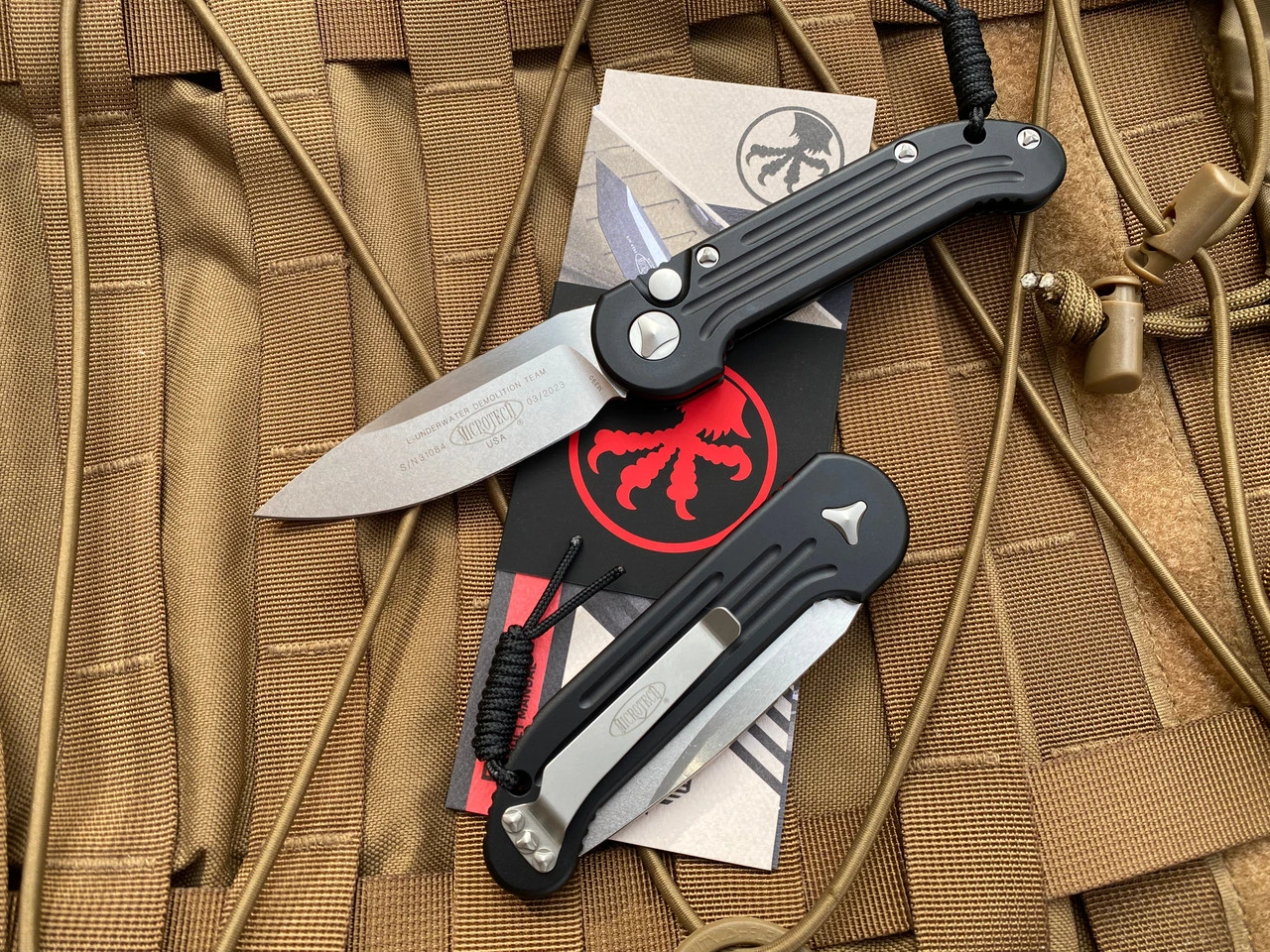 Microtech LUDT Auto Folder Black Aluminum Body W/ Stonewashed Plain Edge Blade (3.4") 135-10 1 Microtech LUDT Auto Folder Black Aluminum Body W/ Stonewashed Plain Edge Blade (3.4") 135-10