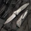 Microtech Socom Bravo Folder Titanium Beadblast And Carbon Fiber Body W/ Beadblast Plain Edge Blade (4") 260-7CFTI