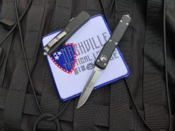 Microtech UTX-70 S/E Black Aluminum Body W/ Stonewashed Plain Edge Blade (2.42") 148-10