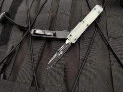 Microtech UTX-70 S/E Jade G-10 Top W/ Black Plain Edge Blade (2.42") 148-1GTJGS