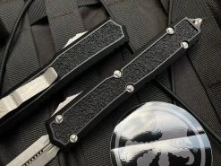 Microtech Makora D/E Black Aluminum Body W/ Apocalyptic Plain Edge Blade (3.3") 206-10APS -PrecisionBladesMicrotech IMG 9927 48101.1685038042