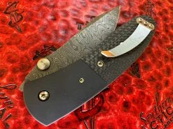 Microtech Knives / Lightfoot Dual Action LCC, Mike Norris Gator Skin Damascus, Carbon Fiber Scales. 8 Microtech Knives / Lightfoot Dual Action LCC, Mike Norris Gator Skin Damascus, Carbon Fiber Scales. -PrecisionBladesMicrotech MT LCCDA 5