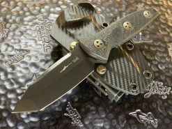 Microtech Socom Alpha Mini Tanto Edge DLC W/ Carbon Fiber Scales Signature Series