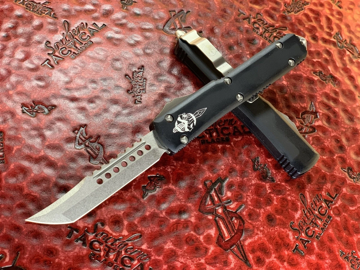 Microtech Ultratech Hellhound Stonewashed Standard Signature Series Off Automatic Knife 1 Microtech Ultratech Hellhound Stonewashed Standard Signature Series Off Automatic Knife