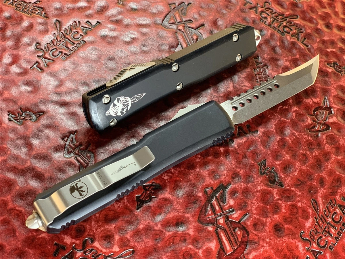 Microtech Ultratech Hellhound Stonewashed Standard Signature Series Off Automatic Knife 2 Microtech Ultratech Hellhound Stonewashed Standard Signature Series Off Automatic Knife - Image 2