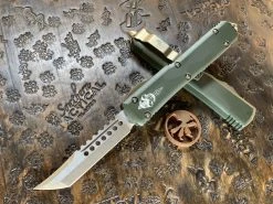 Microtech Ultratech Hellhound Tanto Bronzed Standard OD Green