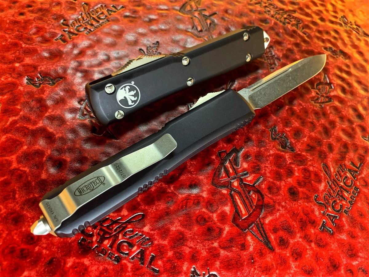 Microtech Ultratech OTF Automatic Knife Single Edge Stonewashed Standard 121-10 2 Microtech Ultratech OTF Automatic Knife Single Edge Stonewashed Standard 121-10 - Image 2