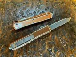 Microtech Ultratech Single Edge Apocalyptic Distressed Tan Standard -PrecisionBladesMicrotech MT121 10DTA 4