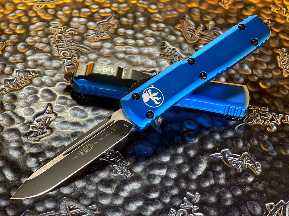 Microtech Ultratech OTF Automatic Knife Single Edge Standard Blue 1 Microtech Ultratech OTF Automatic Knife Single Edge Standard Blue
