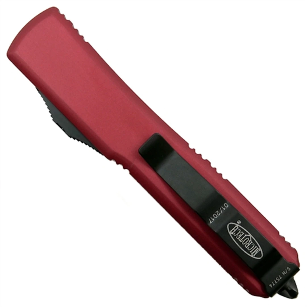Microtech 121-1CCRD Red Contoured Ultratech S/E OTF Auto Knife, Black Blade 2 Microtech 121-1CCRD Red Contoured Ultratech S/E OTF Auto Knife, Black Blade - Image 2