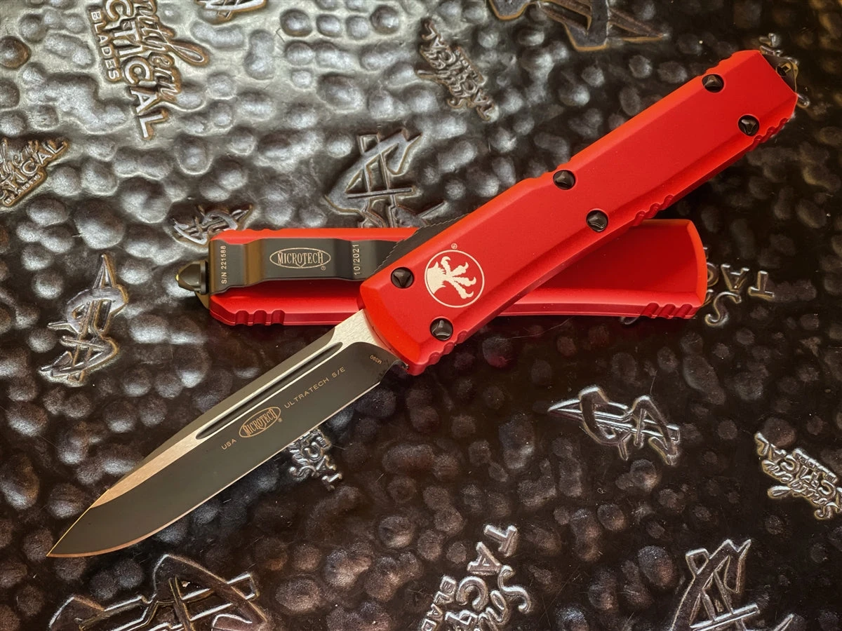 Microtech Ultratech OTF Automatic Knife Single Edge Standard Red 1 Microtech Ultratech OTF Automatic Knife Single Edge Standard Red