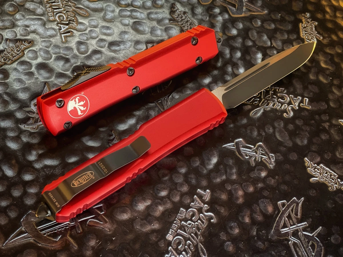 Microtech Ultratech OTF Automatic Knife Single Edge Standard Red 2 Microtech Ultratech OTF Automatic Knife Single Edge Standard Red - Image 2
