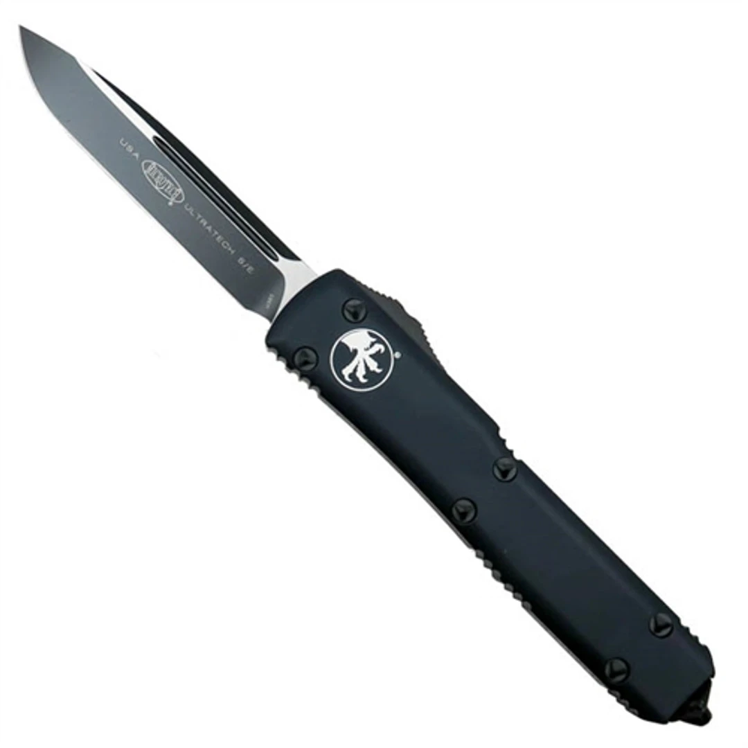 Microtech 121-1T Tactical Contoured Ultratech S/E OTF Auto Knife, Black Blade 1 Microtech 121-1T Tactical Contoured Ultratech S/E OTF Auto Knife, Black Blade