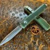 Microtech Ultratech Double Edge Full Serrated Apocalyptic Distressed OD Green