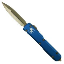 Microtech Blue Ultratech OTF Auto Knife, Bronzed Dagger Blade