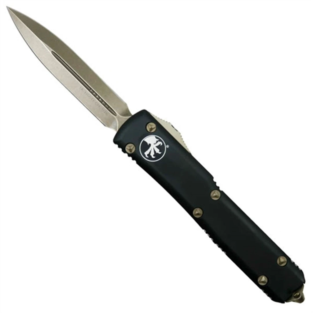Microtech Contoured Ultratech OTF Auto Knife, Bronzed Dagger Blade 1 Microtech Contoured Ultratech OTF Auto Knife, Bronzed Dagger Blade