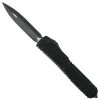 Microtech Signature Series Tactical Black Frag Pattern Ultratech OTF Knife, Black Dagger