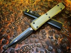 Microtech Ultratech OTF Automatic Knife Double Edge Full Serrated OD Green G10 Top Signature Series