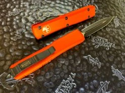 Microtech Ultratech Double Edge Full Serrated Orange -PrecisionBladesMicrotech MT122 3OR 4