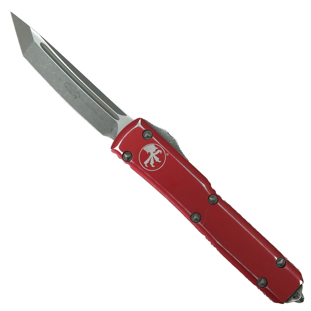 Microtech Distressed Red Ultratech OTF Auto Knife, Tanto Apocalyptic Blade 1 Microtech Distressed Red Ultratech OTF Auto Knife, Tanto Apocalyptic Blade