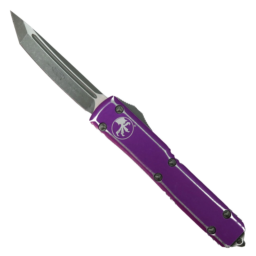 Microtech Distressed Violet Ultratech OTF Auto Knife, Tanto Apocalyptic Blade 1 Microtech Distressed Violet Ultratech OTF Auto Knife, Tanto Apocalyptic Blade