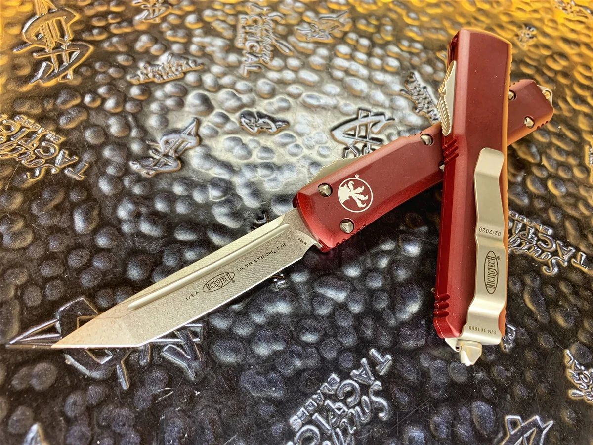 Microtech Ultratech Tanto Stonewashed Standard Merlot 1 Microtech Ultratech Tanto Stonewashed Standard Merlot