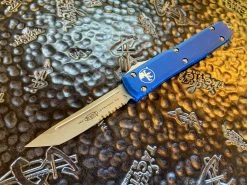 Microtech Ultratech Tanto Part Serrated Apocalyptic Blue