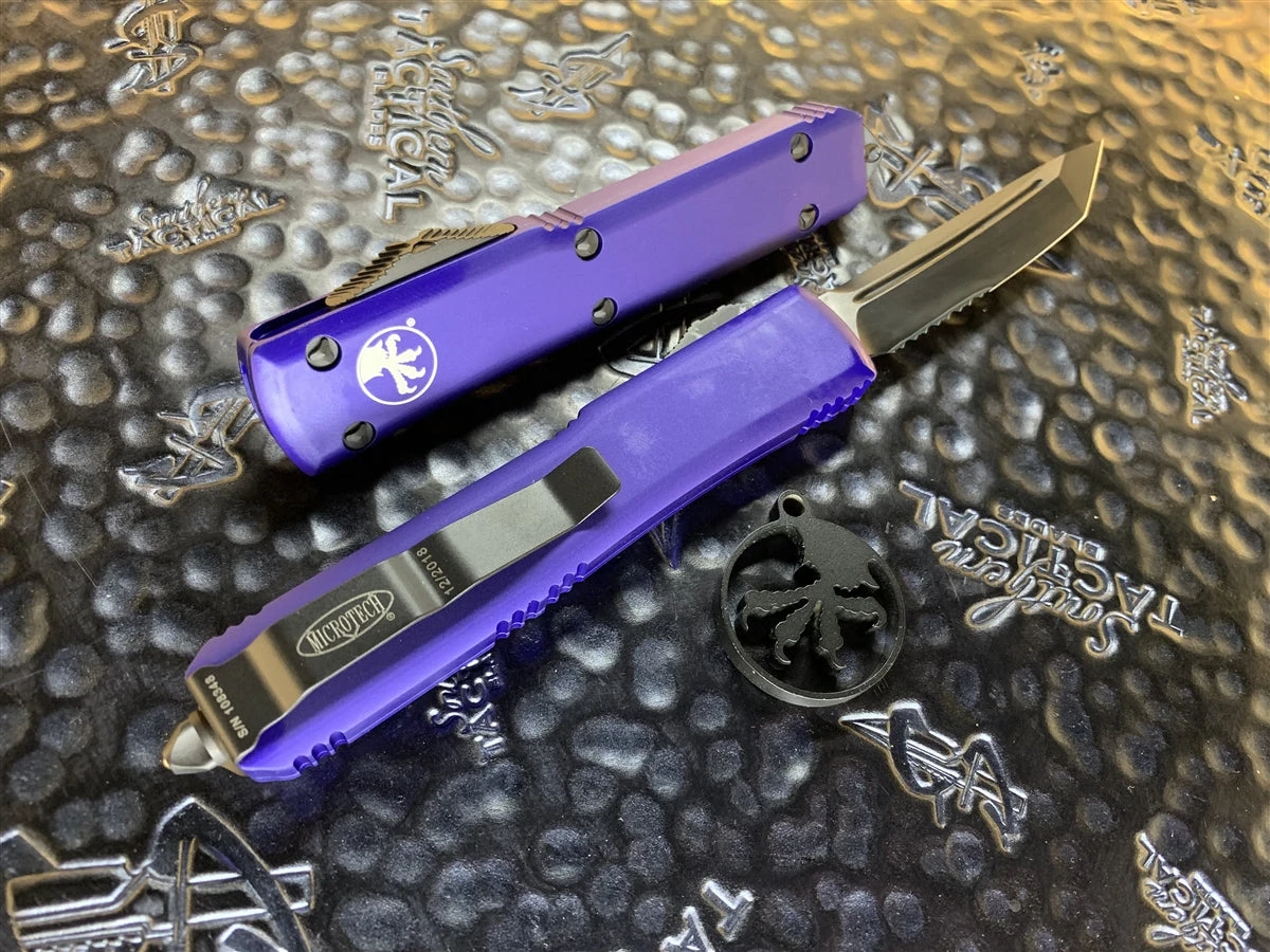 Microtech Ultratech Tanto Part Serrated Purple 2 Microtech Ultratech Tanto Part Serrated Purple - Image 2