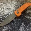Microtech LUDT Single Edge Part Serrated Orange