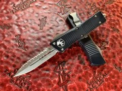 Microtech Troodon Double Edge Stonewashed Full Serrated