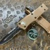 Microtech Troodon Double Edge Part Serrated Tan
