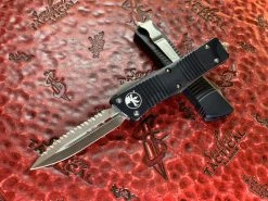 Microtech Troodon Double Edge Satin Full Serrated