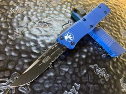 Microtech Troodon Single Edge Part Serrated Blue
