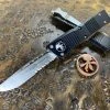 Microtech Troodon Single Edge Satin Part Serrated