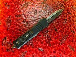 Microtech Signature Series Combat Troodon Double Edge Damascus Carbon Fiber Ringed Titanium -PrecisionBladesMicrotech MT142 16CFS 5
