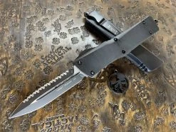 Microtech Combat Troodon Double Edge Full Serrated Black G10