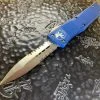 Microtech Combat Troodon Double Edge Satin Part Serrated Blue