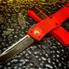 Microtech Combat Troodon Tanto Full Serrated Red