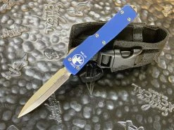 Microtech UTX-70 Double Edge Stonewashed Standard Blue -PrecisionBladesMicrotech MT147 10BL 4