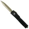 Microtech Black UTX-70 OTF Auto Knife, Bronze Dagger Blade