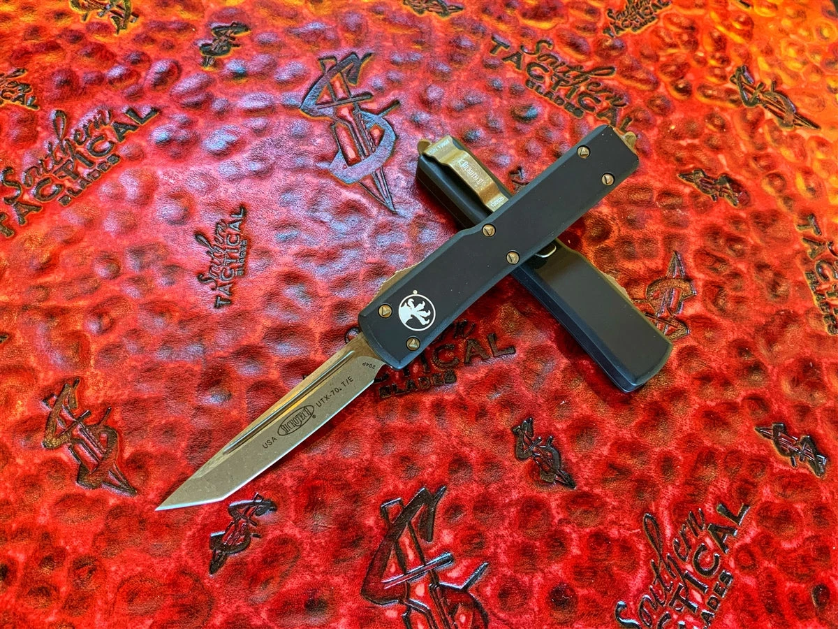 Microtech UTX-70 Tanto Edge Bronzed Apocalyptic Standard 1 Microtech UTX-70 Tanto Edge Bronzed Apocalyptic Standard